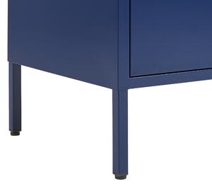 Nowoczesna szafka stalowa dwudrzwiowa ciemnoniebieska Uria Beliani