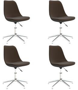 Obrotowe krzesła stołowe, 4 szt., ciemnobrązowe, obite tkaniną