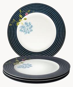 Komplet talerzy z porcelany Midnight Candy Stripe, 4 elem
