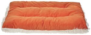 Prostokątne legowisko dla psa posłanie 70x55 cm welurowe pomarańczowe Ergani Beliani