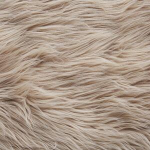 Sztuczna skóra owcza glamour piaskowy beż futro akrylowe 180x60 cm Mamungari Beliani