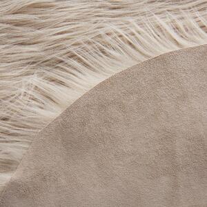 Sztuczna skóra owcza glamour piaskowy beż futro akrylowe 180x60 cm Mamungari Beliani