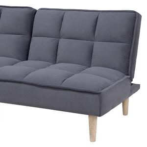Trzyosobowa sofa rozkładana pikowana ciemnoszara styl skandynawski Siljan Beliani