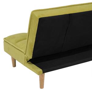 Trzyosobowa sofa rozkładana pikowana jasnozielona styl skandynawski Siljan Beliani