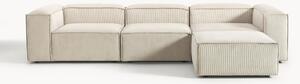 Sofa modułowa ze sztruksu z pufem Lennon (4-osobowa)