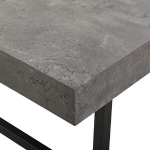 Szary stolik kawowy z blatem imitującym beton metalowe czarne nóżki styl loft industrialny Deluz Beliani