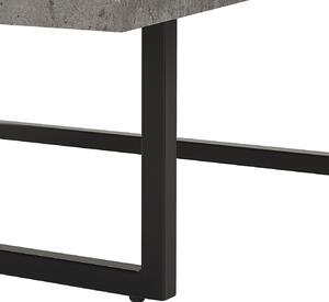 Szary stolik kawowy z blatem imitującym beton metalowe czarne nóżki styl loft industrialny Deluz Beliani