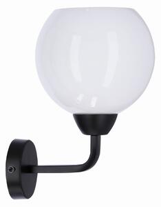 Caldera lampa kinkiet czarny 1x60w e27 klosz biały
