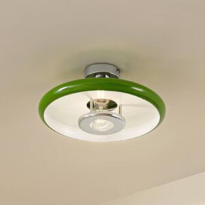 Lindby lampa sufitowa Branford, Ø 35 cm, zielona, metal