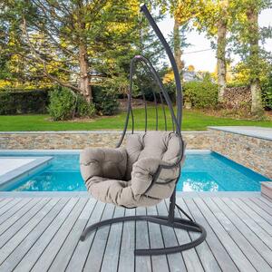 Szary wiszący fotel ogrodowy Kirlangic – Floriane Garden
