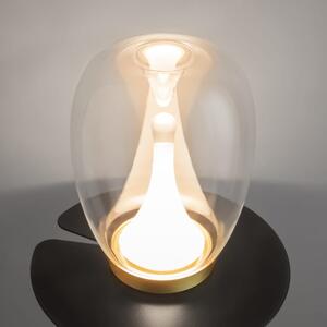 Złota lampa stołowa z transparentnym szklanym kloszem Maytoni MOD282TL-L15G3K1 Splash LED 9W 3000K 27cm
