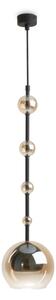 Czarna podłużna lampa wisząca z bursztynowymi kloszami Maytoni MOD227PL-01B1 Ros Gu10 16cm