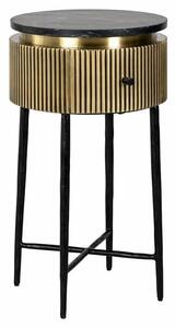 RICHMOND stolik IRONVILLE 40 cm - marmur, metal, MDF, sklejka brzozowa