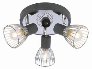 Modo Lampa Sufitowa Plafon 3X40W E14 Czarny+Chrom