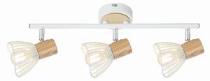 Chile Lampa Sufitowa Listwa 3Xmax25W E14 Biały + Drewno