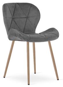 Krzesło jadalniane MANGO VELVET, ciemnoszare