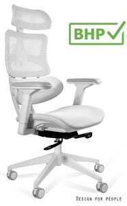 Ergonomiczny fotel do biura Ergotech biały, zgodny z normą BHP
