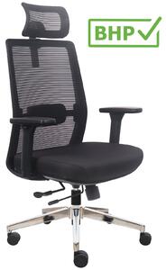 Ergonomiczny fotel biurowy siatkowy Prospero, zgodny z normą BHP