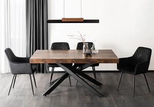 Industrialny stół rozkładany Hampton 160-240 cm, kolor dąb rustykalny/czarny