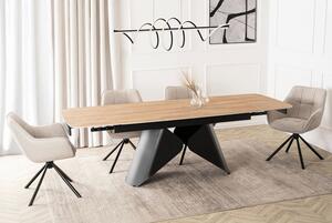 Ceramiczny stół z rozkładanym blatem Verona 160-240 cm, dąb/czarny