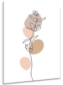 Obraz minimalistycznego liścia na białym tle No4
