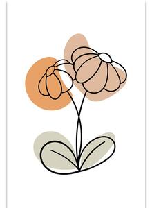 Obraz minimalistyczny kwiat na białym tle No1