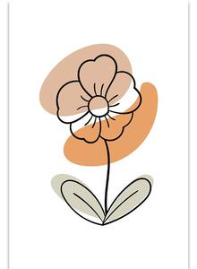 Obraz minimalistyczny kwiat na białym tle No4