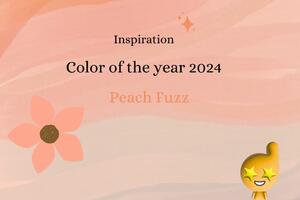 Tapeta z delikatnymi listkami w odcieniu Peach Fuzz