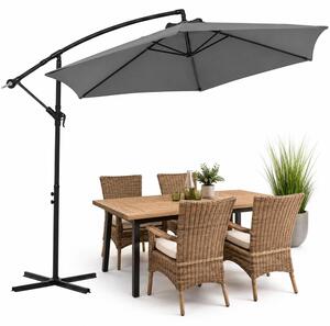 Mucola parasol na korbę parasol wspornikowy parasol ogrodowy parasol plażowy parasol patio parasol przeciwsłoneczny - szary 3 m
