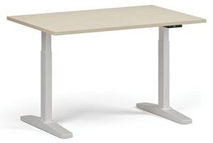 Stół z regulacją wysokości ULIX, elektryczny, 675-1325 mm, blat 1200x800 mm, podstawa biała, brzoza