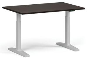 Stół z regulacją wysokości, elektryczny, 675-1325 mm, blat 1200x800 mm, podstawa biała, wenge