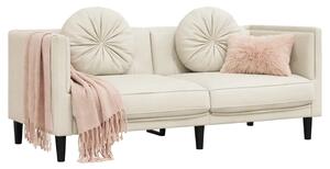 Kremowa stylowa sofa 2-osobowa z poduszkami N3-C93