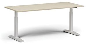 Stół z regulacją wysokości, elektryczny, 675-1325 mm, blat 1800x800 mm, podstawa biała, brzoza