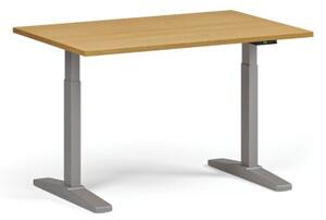 Stół z regulacją wysokości, elektryczny, 675-1325 mm, blat 1200x800 mm, podstawa szara, buk