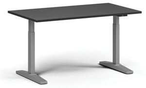Stół z regulacją wysokości, elektryczny, 675-1325 mm, blat 1400x800 mm, podstawa szara, grafit