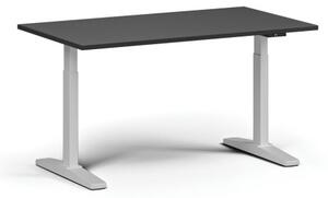 Stół z regulacją wysokości, elektryczny, 675-1325 mm, blat 1400x800 mm, podstawa biała, grafit