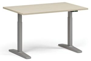 Stół z regulacją wysokości, elektryczny, 675-1325 mm, blat 1200x800 mm, podstawa szara, brzoza