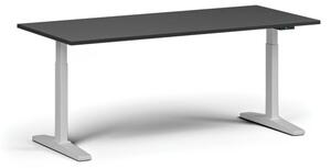 Stół z regulacją wysokości, elektryczny, 675-1325 mm, blat 1800x800 mm, podstawa biała, grafit