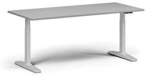 Stół z regulacją wysokości, elektryczny, 675-1325 mm, blat 1800x800 mm, podstawa biała, szara