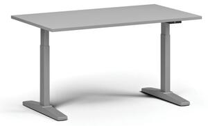 Stół z regulacją wysokości, elektryczny, 675-1325 mm, blat 1400x800 mm, podstawa szara, szary