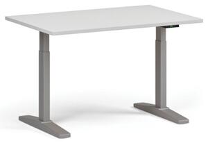 Stół z regulacją wysokości, elektryczny, 675-1325 mm, blat 1200x800 mm, podstawa szara, biała