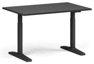 Stół z regulacją wysokości ULIX, elektryczny, 675-1325 mm, blat 1200x800 mm, podstawa czarna, grafit