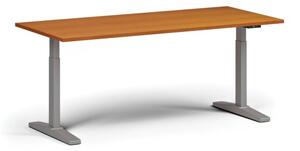 Stół z regulacją wysokości, elektryczny, 675-1325 mm, blat 1800x800 mm, podstawa szara, czereśnia