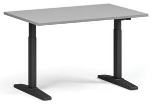 Stół z regulacją wysokości, elektryczny, 675-1325 mm, blat 1200x800 mm, podstawa czarna, szary