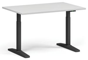 Stół z regulacją wysokości, elektryczny, 675-1325 mm, blat 1200x800 mm, podstawa czarna, biała