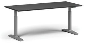 Stół z regulacją wysokości, elektryczny, 675-1325 mm, blat 1800x800 mm, podstawa szara, grafit