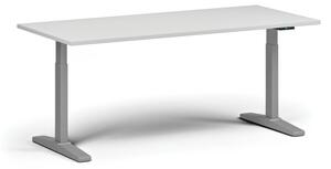 Stół z regulacją wysokości, elektryczny, 675-1325 mm, blat 1800x800 mm, podstawa szara, biała