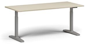 Stół z regulacją wysokości, elektryczny, 675-1325 mm, blat 1800x800 mm, podstawa szara, buk