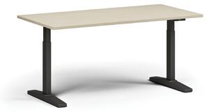 Stół z regulacją wysokości, elektryczny, 675-1325 mm, blat 1600x800 mm, podstawa czarna, orzech