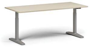 Stół z regulacją wysokości, elektryczny, 675-1325 mm, blat 1800x800 mm, podstawa szara, brzoza